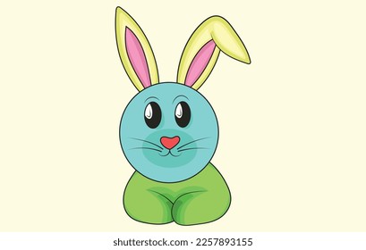 Cute Rabbit Poses Cartoon Vector Illustration.