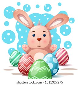 Cute rabbit princess - cartoon illustration. Vector eps 10