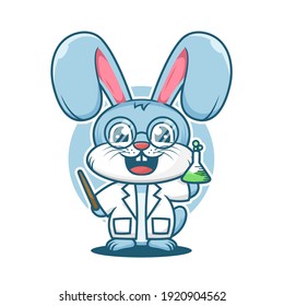  Cute rabbit professor adorable cartoon template flat design
