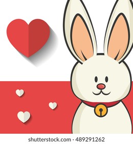 cute rabbit with red heart