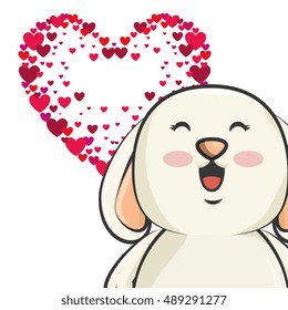 cute rabbit with red heart