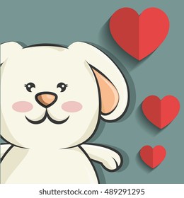 cute rabbit with red heart