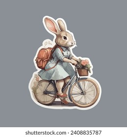  a cute  rabbit is riding a bicycle