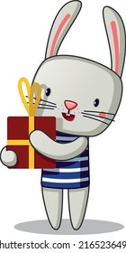 cute rabbit is riding a skateboard.