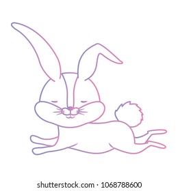 cute rabbit running easter celebration