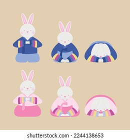 A cute rabbit saying New Year's greetings