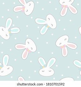 Cute rabbit seamless pattern. Baby shower design. Seamless pattern can be used for wallpapers, pattern fills, surface textures