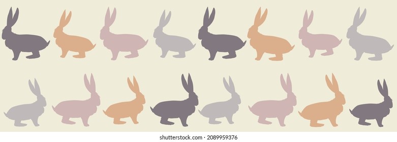Cute Rabbit seamless pattern background. Vector flat cute , simple minimal illustration. fabric and paper design