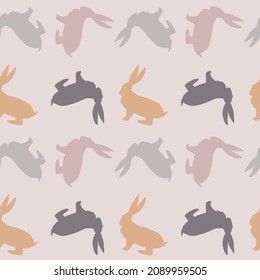 Cute Rabbit seamless pattern background. Vector flat cute , simple minimal illustration. fabric and paper design