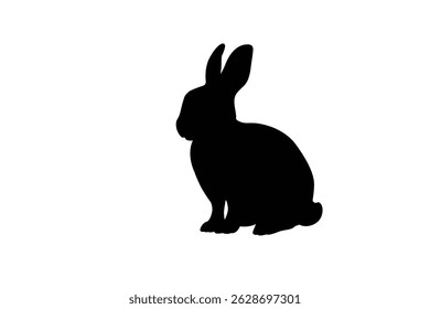 Cute rabbit shadow. Vector illustration.