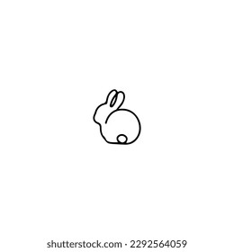 cute rabbit shaped line illustration vector