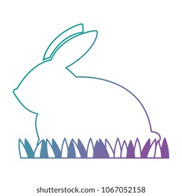 cute rabbit silhouette easter celebration
