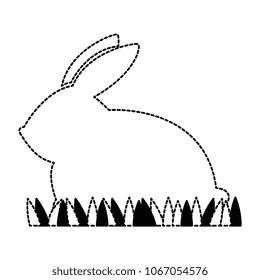 cute rabbit silhouette easter celebration