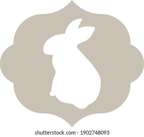 Cute Rabbit Silhoutte, Vector Illustration.