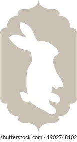 Cute Rabbit Silhoutte, Vector Illustration.