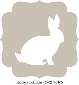 Cute Rabbit Silhoutte, Vector Illustration.