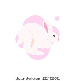 Cute rabbit simple isolated vector design image