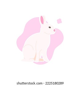 Cute rabbit simple isolated vector design image