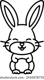 Dibujo de línea simple de conejo corto