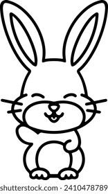 Cute Rabbit Simple Line Drawing