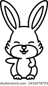 Cute Rabbit Simple Line Drawing