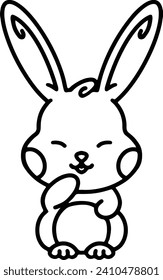 Cute Rabbit Simple Line Drawing