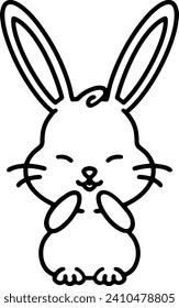 Cute Rabbit Simple Line Drawing