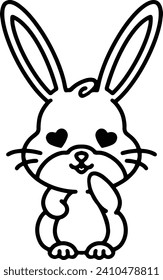 Dibujo de línea simple de conejo corto
