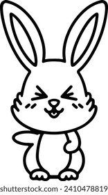 Cute Rabbit Simple Line Drawing