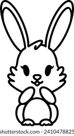 Dibujo de línea simple de conejo corto