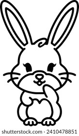 Dibujo de línea simple de conejo corto