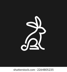 diseño vectorial de icono de línea simple de conejo lindo, diseño de pictograma de logotipo moderno en estilo lineal