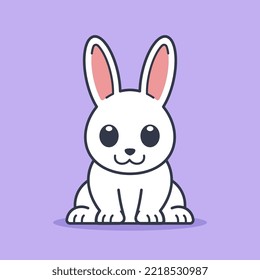 Ilustración de un conejo corto sentando abajo