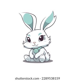 Cute Rabbit Sitting On Floor