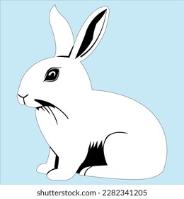 A cute rabbit is sitting Styles Drawing for color books 