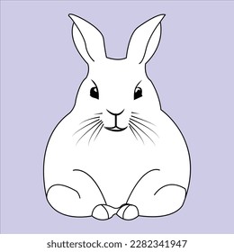 A cute rabbit is sitting Styles Drawing for color books 