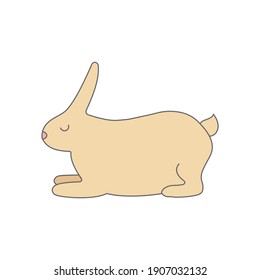 Cute rabbit sitting, vector illustration.