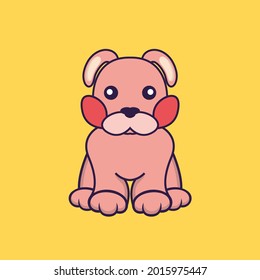 Cute rabbit is sitting. Vector illustration