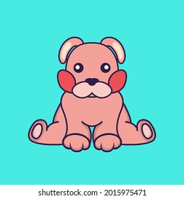 Cute rabbit is sitting. Vector illustration