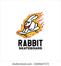 cute rabbit skateboard skateshop logo