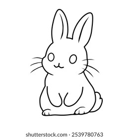 Cute rabbit sketch, suitable for children's coloring books