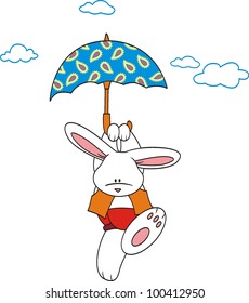 Cute rabbit  in the sky