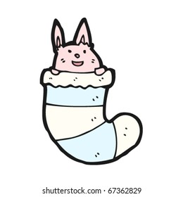 cute rabbit in sock cartoon