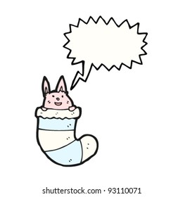 cute rabbit in sock cartoon