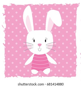 Cute rabbit with soft pink coat