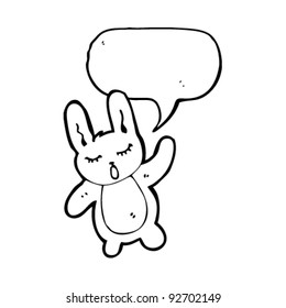 cute rabbit with speech bubble
