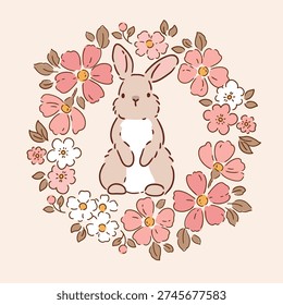Cute rabbit and spring
