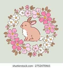 Cute rabbit and spring