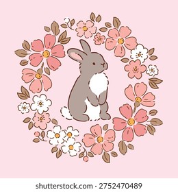 Cute rabbit and spring