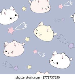 Cute rabbit with star seamless pattern for wallpaper, web page background, textile design, graphic design.